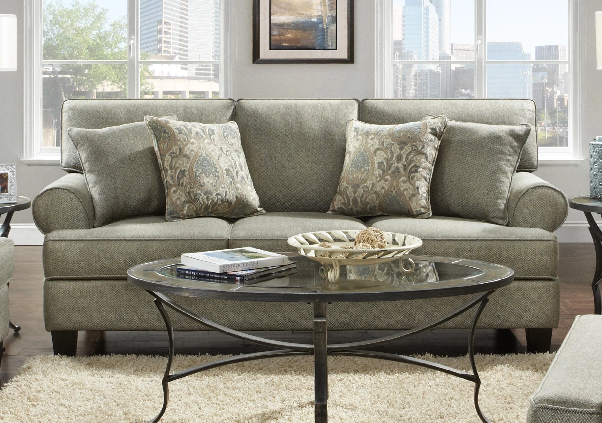 J Furniture Fenwick 1055176 Sofa with Toss Pillows Johnny Janosik Sofas